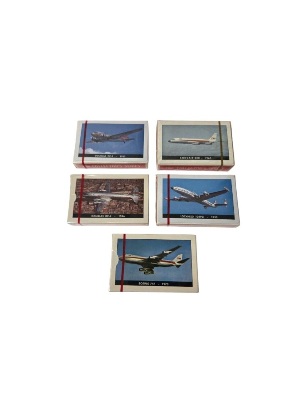 Vintage TWA Airlines Collector's Series Playing Cards Lot of 5 SEALED